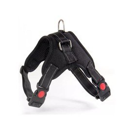 Dog Harness without Pull Size XL Black Chest Harness for Dogs Reflective Stripes Puppy Harness