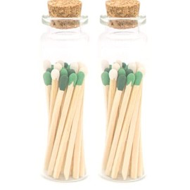 River Birch St. Patrick Blend Tip Decorative Matches | 40+ Small Premium Wooden Safety Matches | 2 Bottles of 20+ Matches Each with Striker on Bottom | Home Decor