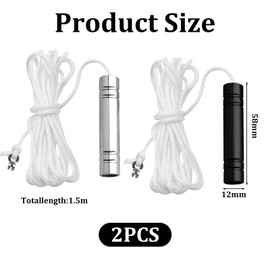 MADGININE Bathroom Light Pull Cord 2 Pcs Pull Cord Light Switch Bathroom, Light Pull Cord, Heavy Blind Cord Pull Handle with 150 Cm Pull Cord and Connector for Bathroom,Toilet Lights,Fans,Blinds,