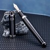 Lanxivi Duke D2 Fountain Pen Black Silver Trim Fine Nib