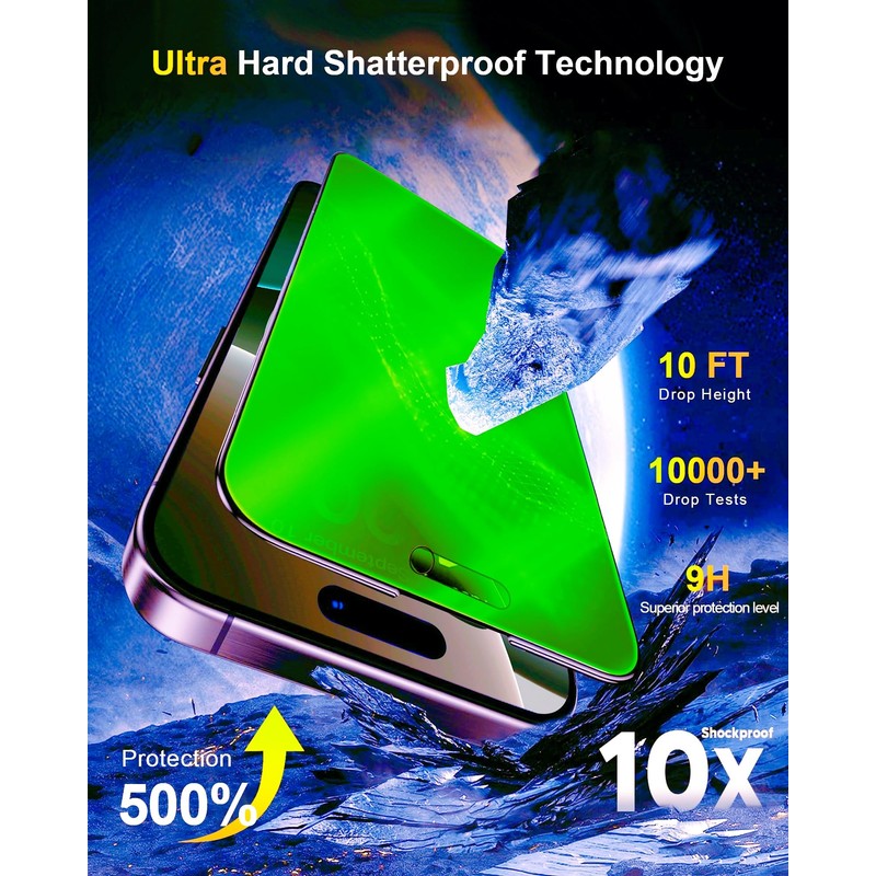 jehezkel Privacy Screen Protector for iPhone 16 Pro Max Tempered