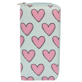 Timlee Cute Pink Heart Wallets For Girls Christmas Gift Women Zipper Around Wallet Long Purse Women Unicorn Wallets For Girls Kids (Heart)