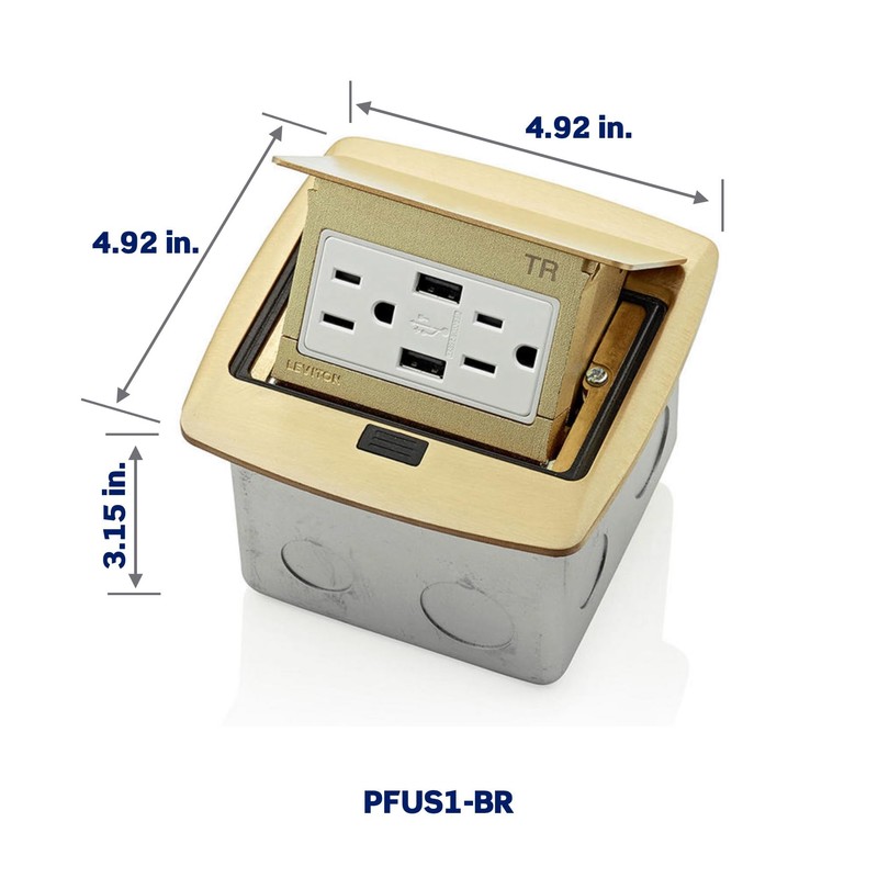 Leviton Pop-Up Floor Box with Dual Type A, 3.6 USB