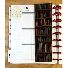 Handmade Bookshelf Love of Books Short Dashboard Bookmark for use with Happy Planner-