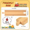 6 Pieces Wood Train Tracks Expansion Straight Wooden Train Tracks