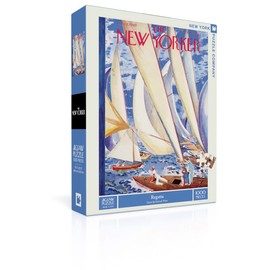 New York Puzzle Company - New Yorker Regatta - 1000 Piece Jigsaw Puzzle for Adults by Garrett Price