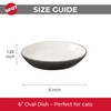 SPOT Two Tone Gray Oval Cat Food Dish - Ceramic