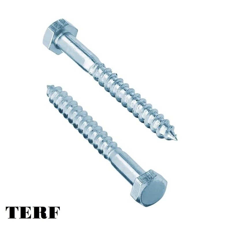 TERF® M8 X 100mm Coach Screws Hex Head M8 (8mm)