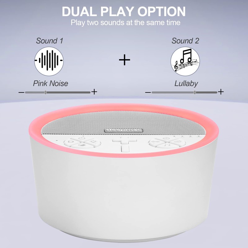Sleepmac DualPlay Pink Noise Machine & Night Light (PINK)