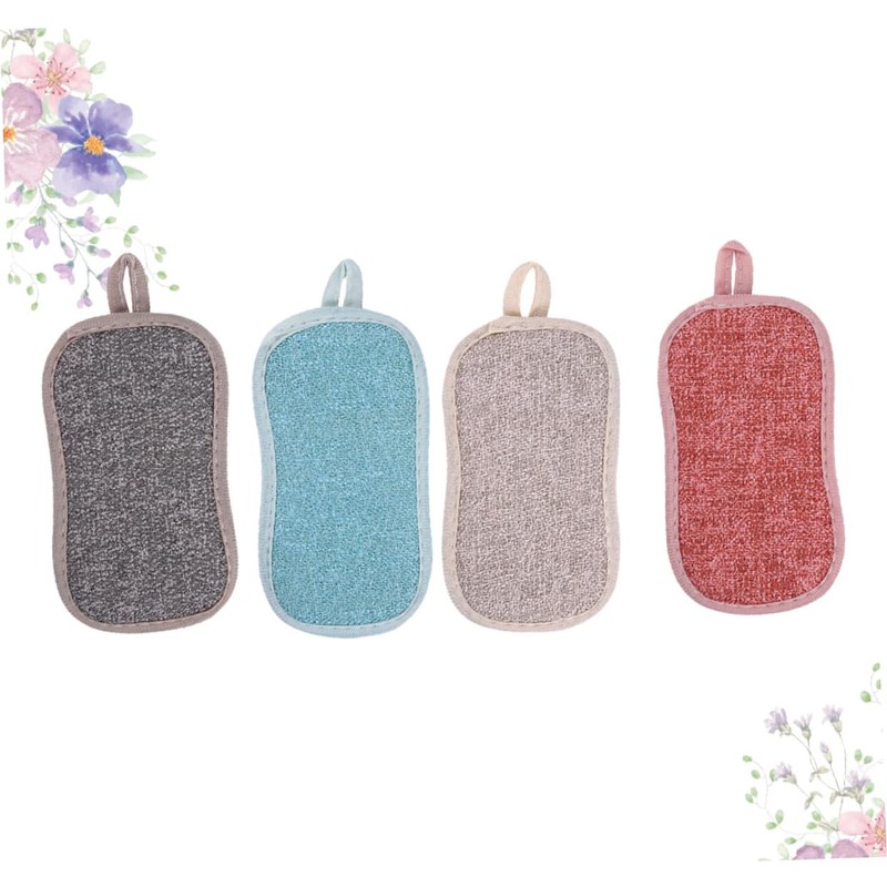 Outanaya Set of 4 Dishwashing Sponges Scrub Sponge Pads Dishcloth
