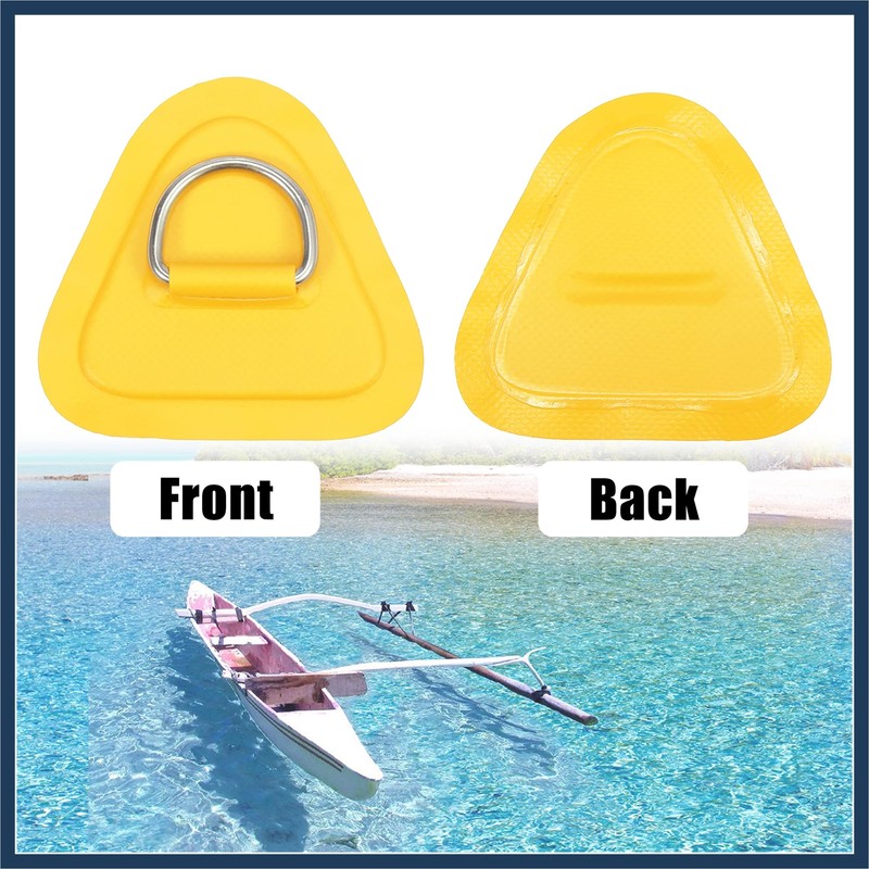 INFINAUTO 4pcs Kayak D Ring Patch PVC Stainless Steel Triangle
