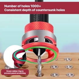 Bohrsenker mit Tiefenanschlag, 6 tlg Kegelsenker-Bohrer-Set,mit 1/4" Hex Schaft,Ø von 2.8, 3.2, 3.5, 4mm Präzise Bohrungen,für Holzverarbeitung,Gleichmäßige Bohrungen Zu Erzielen
