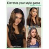 KLAIYI Ombre Brown Body Wave Lace Front Wigs Human Hair