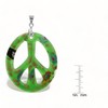 BESHEEK Murano Inspired Peace Sign Blown Glass Lampwork Art Pendant