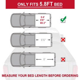 CAPSER 5.8FT Soft Roll Up Truck Bed Tonneau Cover Compatible with 2019-2023 Chevy Silverado/GMC Sierra 1500 Fleetside 5.8 ft Bed(69.9")