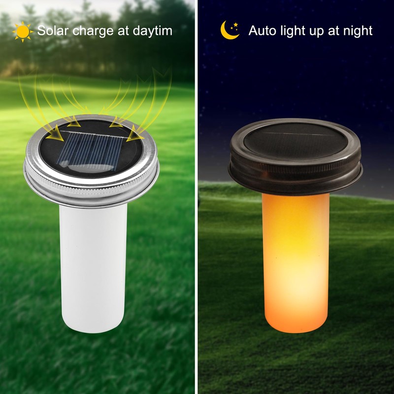 Solar Lights Replacement Top - 4PCS Diameter Solar Flame Light