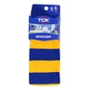 TCK 4 Stripe Hoop Soccer Rugby Socks (Royal/Gold, Medium)