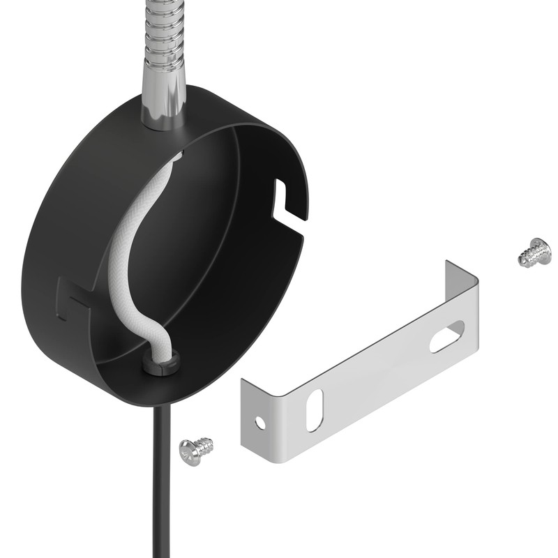 ledscom.de Waika Reading Lamp with Gooseneck Plug Switch Matte Black