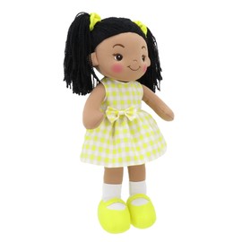 Linzy Toys, muñeca de Trapo de Felpa Suave Laura de 16 Pulgadas para niña, Amarillo, muñeca de Trapo para niña, muñeca de Trapo para niños (92540 Amarillo)