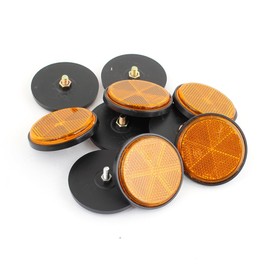 Motoforti Universal Car Scooter Round Reflective Reflector Orangesdad,Plastic,Brown Black,10Pcs