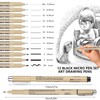 Svalor Fineliners Pens, 12 Piece Micron Fine Liner Pens Black