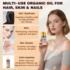 LHBMET Organic Castor Oil with Rose Quartz Roller, Cold-Pressed Pure