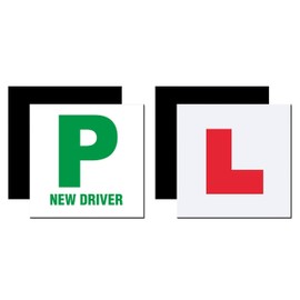 Tek Automotive Magnetic L and P Plates - 4 Pack Fully Magnetic Learner and New Driver Plates, UK Legal Size, Weatherproof, Secure Hold for Cars