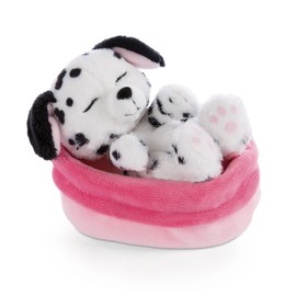 NICI 47891 Sleeping Pets, Puppies, Sleeping Dalmatian Puppy in Basket, 12 cm