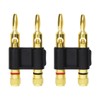 eMagTech 2PCS Gold Plated Copper Dual Banana Plug Double Row