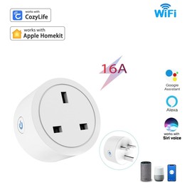 Homekit Smart Plug Outlet Works with Homekit,Siri Voice Control,Timer Function,UK,16A