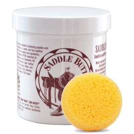 Ray Holes Saddle Butter with Leathercraft Applicator Sponge Included, Ideal for Use on Saddles, Boots, Chaps, Gun Scabbards, Luggage, Holsters, Bridles and Tooled Leather and More, Pint Size