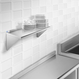 GRIDMANN NSF Stainless Steel 12" x 36" Kitchen Wall Mount Shelf Commercial Restaurant Bar w/ Backsplash