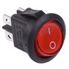 Red On-Off illuminated Round Rocker Switch DPST 230V 20mm 4 Terminals Snap In Mounting DIY Hobby Electronics Automotive
