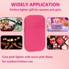 Torch Lighter, Pink Flame Lighter, Cute Pink Glitter Torch Windproof