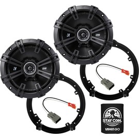 KICKER Speakers 6.5 inch for Honda Civic 2006-2015 Upgrade Kit - Pair of DS Series with Adapters and Harness, Coaxial 6 1/2 Car Audio Rear Deck Speaker DSC6504, 43DSC6504