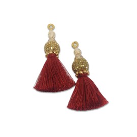 Viviraa Women Lehenga Golden Color Latkan Decorative Hanging Sewing Tassel Beaded Saree Blouse Latkan (Red)