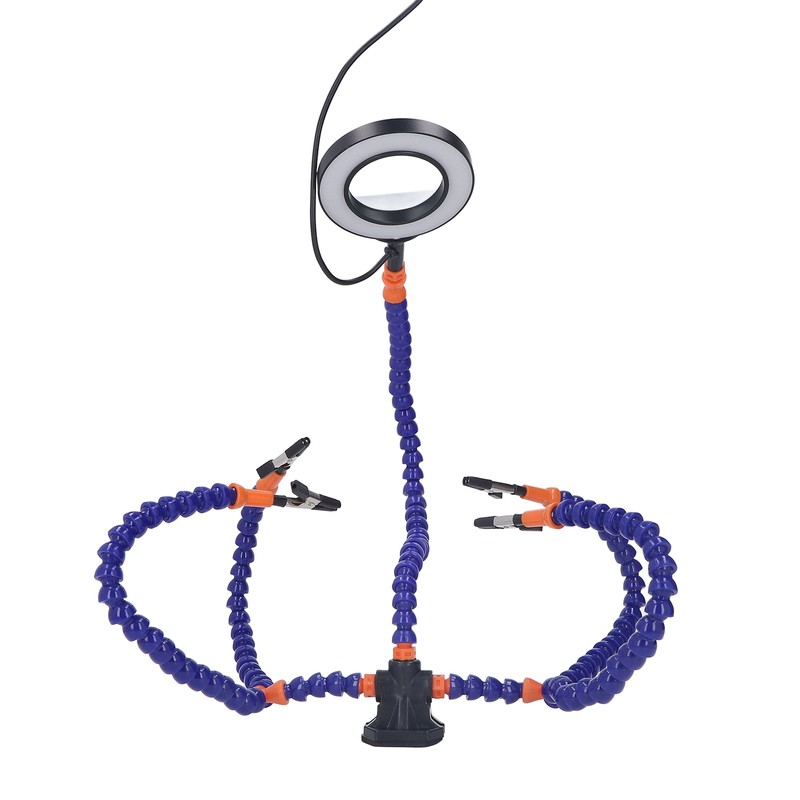 Soldering Helping Hand 5 Jaws 3X USB Magnifier ABS Flexible