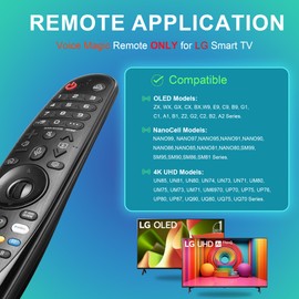 Magic Remote for LG UHD OLED QNED NanoCell Webos Smart TV Magic Remote Control Replacement AKB75855501 AN-MR20GA MR19BA MR21 MR22 MR23 MR24 GA GN GC MR18BA MR650A, with Voice and Pointer Function