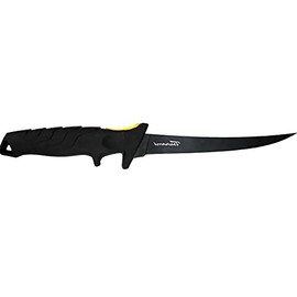 Tsunami 6" Standard Flex Saltwater Grade Fillet Knife, Black Coated Blade, Ergonomic Non-Slip Handle, Includes Sheath (7 inch)