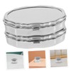 Baluue 2pcs Box Case Reusable Medication Boxes Iron Pp Silver