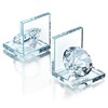 1 Pair Crystal Bookends with 80mm Clear Diamond, L Shaped