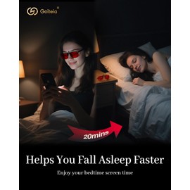 Goiteia Red Clip on Blue Light Blocking Glasses for Sleep-Block Blue & Green Light, Improve Sleep, Relieve Eye Strain and Headaches, Red Light Glasses for Screen Use