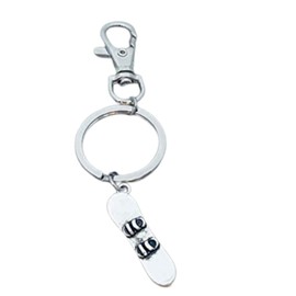 Snowboard Charm Keychain, Unisex Snowboarding Jewelry, Snowboarder Gift, Zipper Pull Charm Key Ring for Boys and Girls