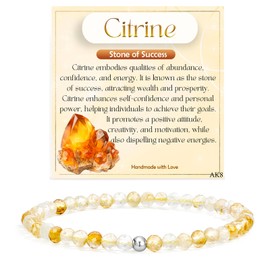 Citrine Bracelet, Citrine Crystal Bracelets for Womens, Yellow Bracelet Adjustable Beaded Bracelets for Women Crystals Jewellery for Her Mum Ladies Birthday Valentines Mothers Day Gifts