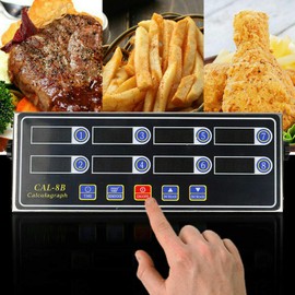 Commercial Kitchen Timers for Cooking, 8 Channels Digital Kitchen Timer Reminder with Loud Alarm, LED Display Stainless Steel Calculagraph Timer for Restaurant Bakery