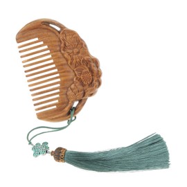 minkissy Wooden Comb Mini Hairbrush Styling Hair Brush Hair Teasing Comb Wooden Hair Pick No- Static Wooden Comb Massage Scalp Comb Carved Lotus Comb Sandal Massage Comb Sandal Hair Comb