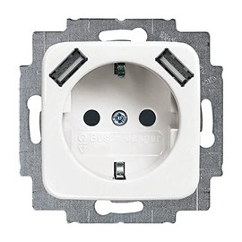 Busch-Jaeger 20 EUCB2USB-214 Schuko 2x USB Sockets Alpine White 2CKA002011A6264