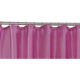 AAMERA Plain Waterproof Bathroom Shower Curtain 180x180cm With 12 Hooks Ring (Pink)