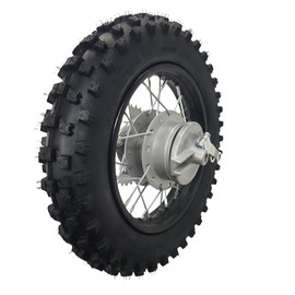 CLEO 80/100-10 Rear Wheel Rim Tire Assembly for 50cc-125cc Dirt Bike taotao TTR SSR CRF Apollo 12mm axle includes Drum Brake and 420-37T sprocket