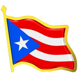 Puerto Rico Flag Lapel Pin - Enamel Metal National Badge | World Travel Souvenir Gifts for Men & Women | Country Flag Patriotic Brooch Bulk Pack of Pins for Hat, Tie, Clothes, Backpack (1pc)